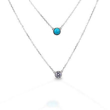Load image into Gallery viewer, Kelly Herd 2 Stranded Necklace with Turquoise and CZ KHSBGP01167