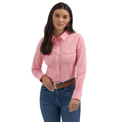 Wrangler Ladies Retro® Long Sleeve Solid Shirt - Peony  112358016