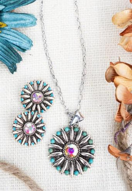 Icon Silverado Spring Turq Silvertone Jewelry Set