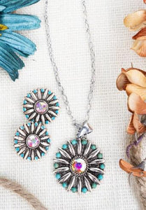 Icon Silverado Spring Turq Silvertone Jewelry Set