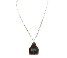 Load image into Gallery viewer, Tipi Turq Signature Stitches Br Cattle Tag Jewelry