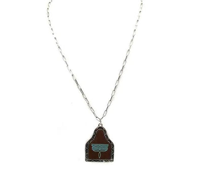 Tipi Turq Signature Stitches Br Cattle Tag Jewelry