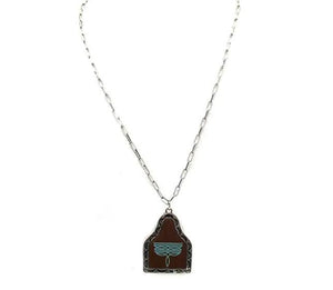 Tipi Turq Signature Stitches Br Cattle Tag Jewelry