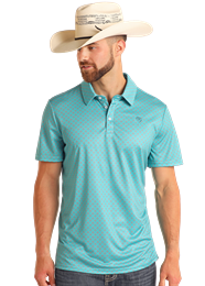 Rock & Roll GEO Print Polo Peacock BM51T05999