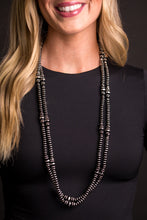 Load image into Gallery viewer, West &amp; Co. 66" Black and Silver Rondell Beaded Necklace N1224
