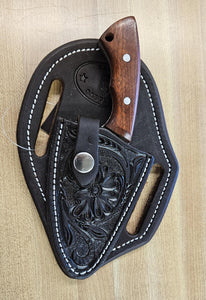Texas Saddlery Floral tooled Knife sheath with knife