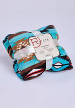 Load image into Gallery viewer, Turq Aztec Fleece Blankets 03-106-0355-6500 GR