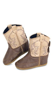 Old West Popets Infant Boots Tan/Brown 10154
