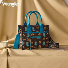 Load image into Gallery viewer, Montana West Wrangler Weste4rn Print Cowgirl Tote Bag/Crossbody Coffee WG524-8120SCF