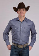 Roper MENS L/S SHIRT SNAP TALL MAN STRIPE   01-001-0174-7015 BU