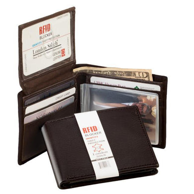 Leather Bifold Wallet with RFID Protection - 51402