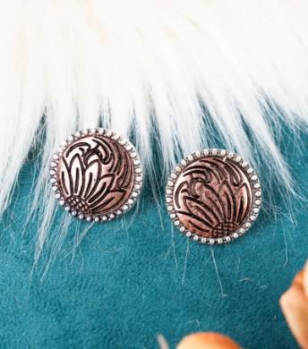 Tipi Sunflower Stream Coppertone Earrings