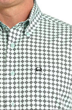 Load image into Gallery viewer, Cinch Men&#39;s Arenaflex Lt Green Geo Print SS MTW1704159