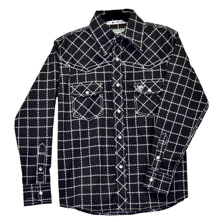 Cowboy Hardware TOD Barbed L/S print, Black 725561-010-T