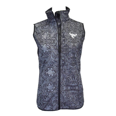 Cowgirl Hardware Tooled Floral Polyshell Vest Black 287315-010-W