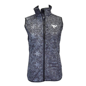 Cowgirl Hardware Tooled Floral Polyshell Vest Black 287315-010-W