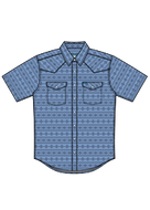 Panhandle Slim Men's Performance SS Blue Aztec Print Snap TMN3S05718