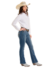 Load image into Gallery viewer, Rock&amp;Roll Women&#39;s Bootcut Petal Stitch Emb Riding Jean BW4RD06394