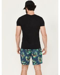 Cinch Men's Floral Tractor Teal Board Shorts  MB58135007