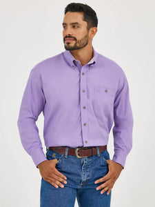 Wrangler® George Strait™ Violet Solid One Pocket Button Down Shirt