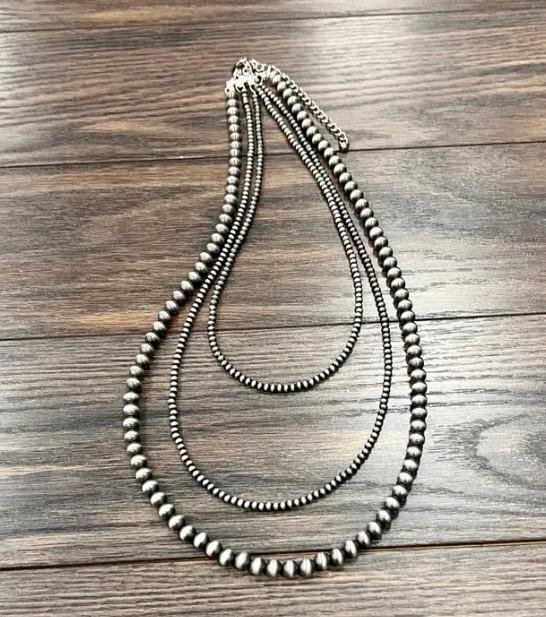 ISAC 3-strand Navajo Bead Necklace 738808