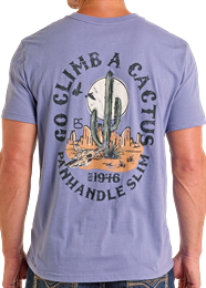 Panhandle Slim Go Climb a Cactus Blue Tee PU21T06595