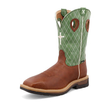 Load image into Gallery viewer, Twisted X  12&quot; Western Work Boot Cognac Glazed Pebble &amp; Lime MLCSM01