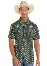 Load image into Gallery viewer, Rock &amp; Roll TEK CORE GEO PRINT SS BLACK &amp; GREEN BMN3S08699