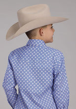 Load image into Gallery viewer, Roper Boy&#39;s LS Amarillo MIrage Periwinkle Foulard 0303002253025BU