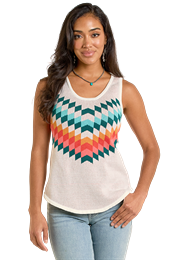 Panhandle Slim Ladies Knit Chevron Tank (Cream) LW20T06638