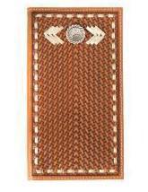Nocona Mens Rodeo Style Wallet Rawhide Lace Concho Tan- N500044708