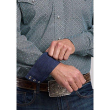 Load image into Gallery viewer, STETSON APPAREL MENS L/S SHIRT STETSON SNAP 2 POCKET PRINT 2867 FOREST MOSAIC PRINT - 11-001-0425-2000 GR