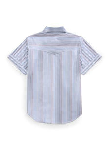 Ely Walker Ladies SS Multi Stripe Snap Shirt 325008