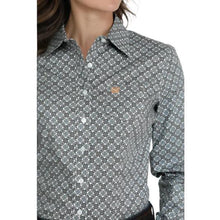Load image into Gallery viewer, Cinch Women&#39;s LS Button Up Shirt - Wh/Blu Medallion Print MTW9164252
