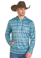 Rock&Roll  RR Aztec Perf. Mesh Hoodie BM94T07697 TURQ