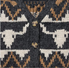 Load image into Gallery viewer, Stetson Women&#39;s LS Charcoal Vintage Border Cardigan 1102705391058