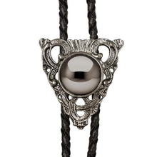 Load image into Gallery viewer, Silver Arrowhead Bolo Tie with Mirrored Stone