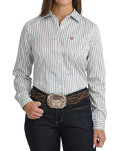 Load image into Gallery viewer, Cinch Womens L/S Stripe MSW9164277 WHT