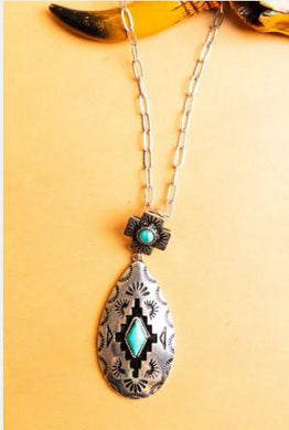 Icon Turquoise Trailwinds Terrace Silvertone Necklace