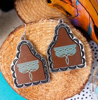 Tipi Turq Signature Stitches Br Cattle Tag Jewelry