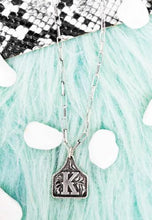 Load image into Gallery viewer, TIPI Cattle Tag Initial Silvertone Necklace