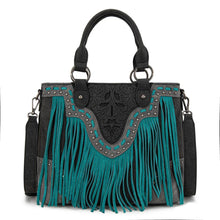 Load image into Gallery viewer, Montana West Trinity Ranch Floral Tooled Fringe Tote/Crossbody TR194-8250