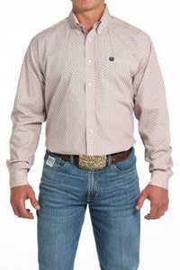 Cinch Mens L/S Print Pink MTW1105913