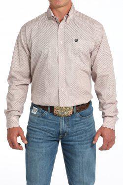 Cinch Mens L/S Print Pink MTW1105913