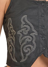 Load image into Gallery viewer, Rock &amp; Roll Embroidered Microsuede Top BW50T08082