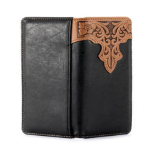 Load image into Gallery viewer, Montana West Embossed Vintage Floral Men's Bifold Long PU Leather Wallet MW-607