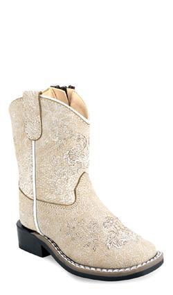 Old West Inf/Toddler Lt. Beige Embroidered Boot BSI2002