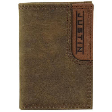 Justin Trifold Wallet Two Tone w/Embossed Logo 22054765W3