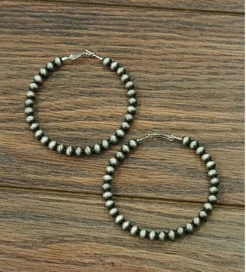 ISAC Navajo 6mm Bead Hoop Earrings 720196