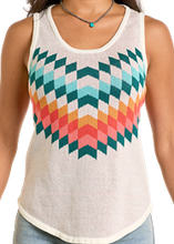 Load image into Gallery viewer, Panhandle Slim Ladies Knit Chevron Tank (Cream) LW20T06638